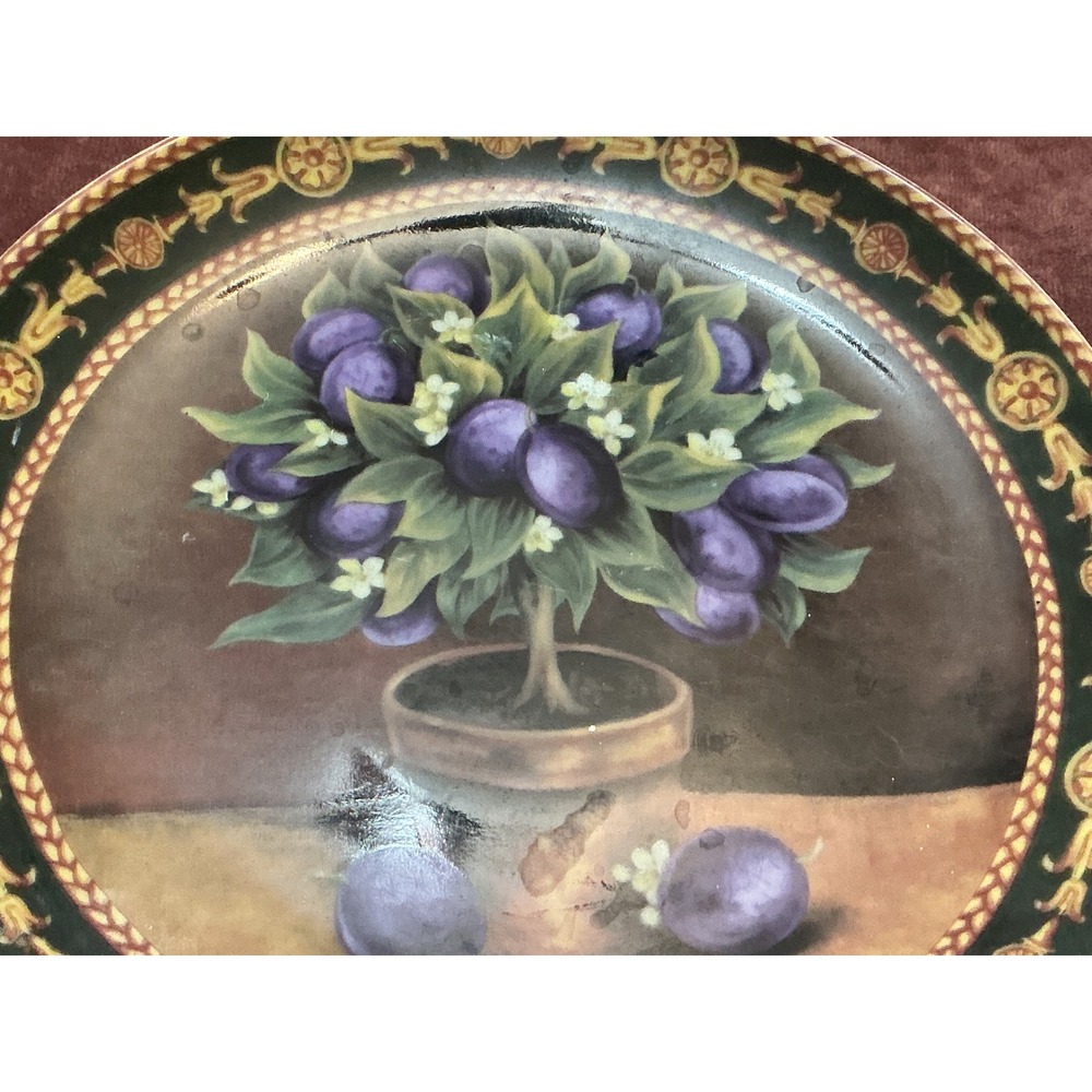 Formalities by Baum Bros Mediterranean Collection Plums Decorative Plate 7.5in